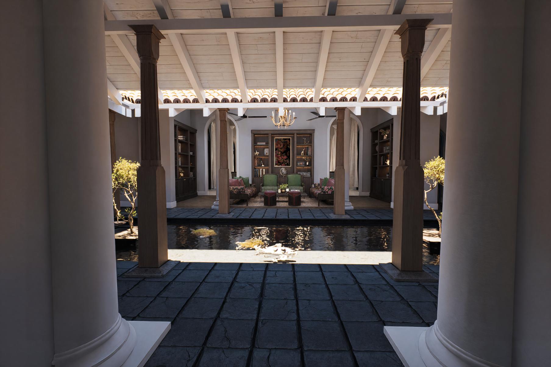 Elegant IF Villa interior courtyard